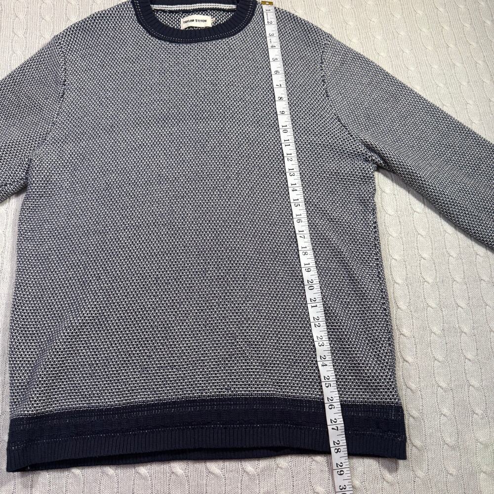 Taylor Stitch Brume Navy White Birdseye BCI Cotton Knit Mens Sweater L - Picture 4 of 8